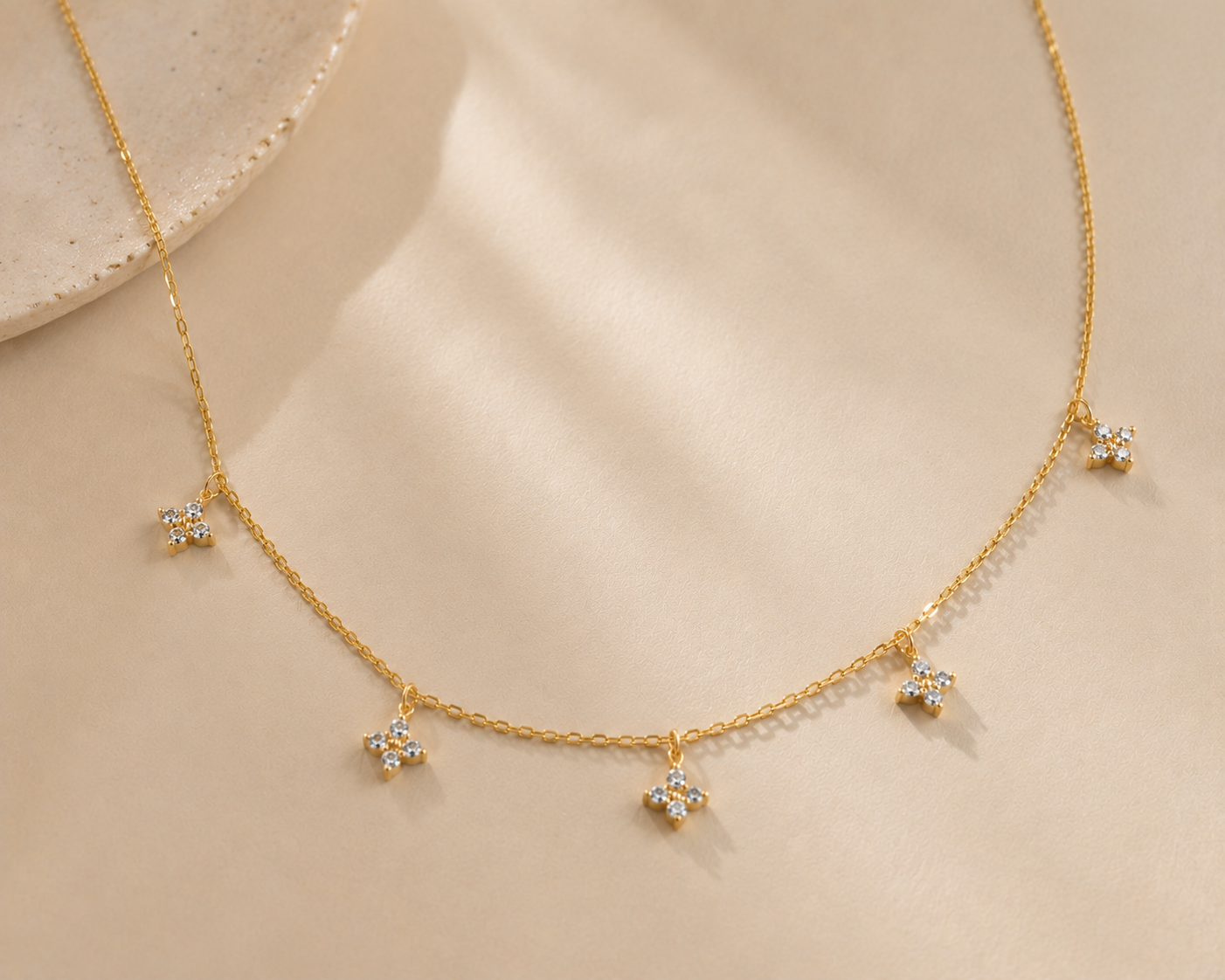 Tiny Star Station Necklace