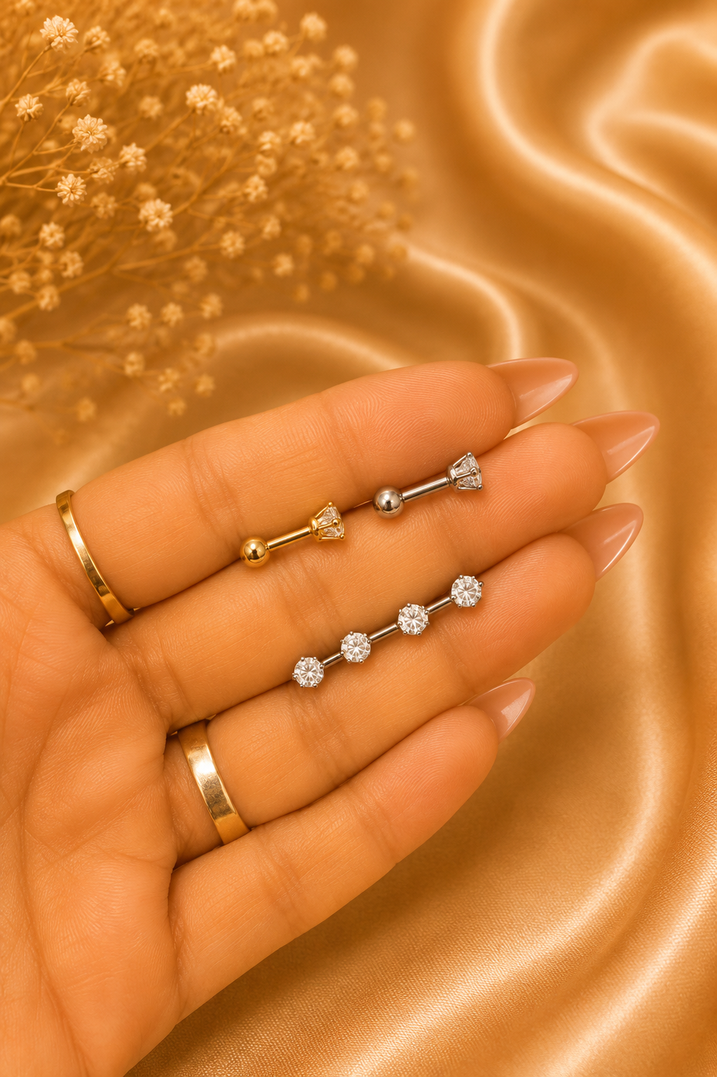 Small CZ Stone Helix Earrings