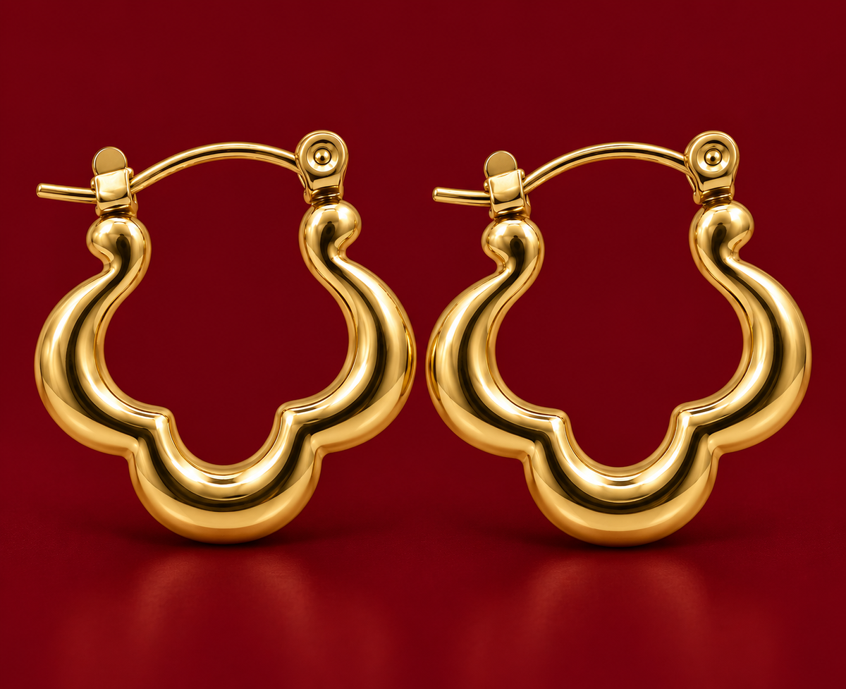 Scalloped Flower Hoops