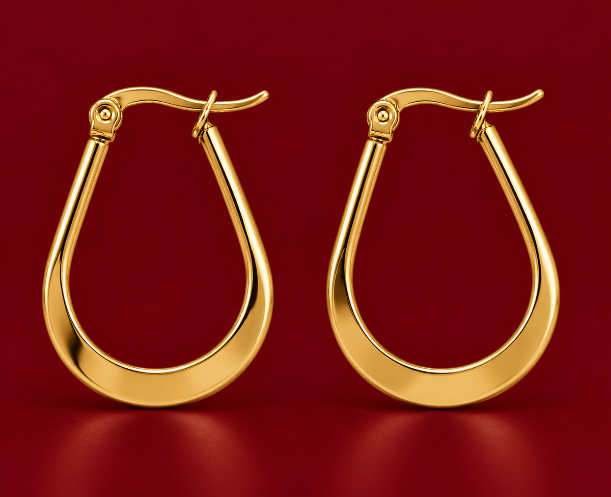 Curved Teardrop Hoops