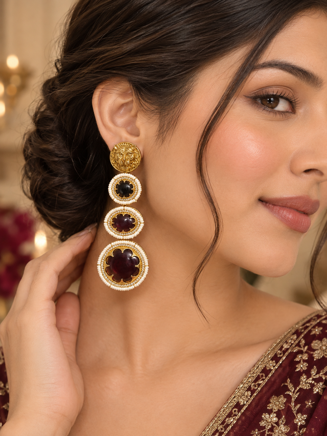 Maroon Sherni Earrings