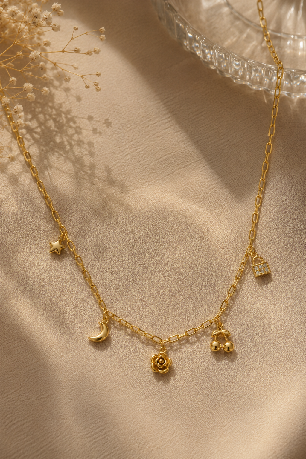 Charm Paperclip Chain Necklace