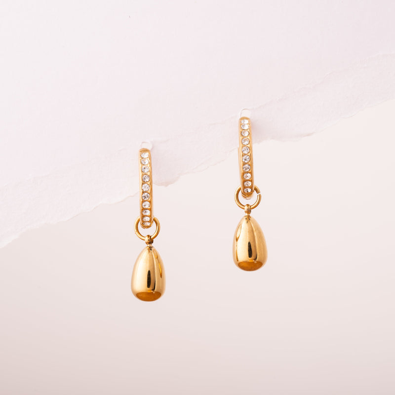 CZ Teardrop Drop Earrings