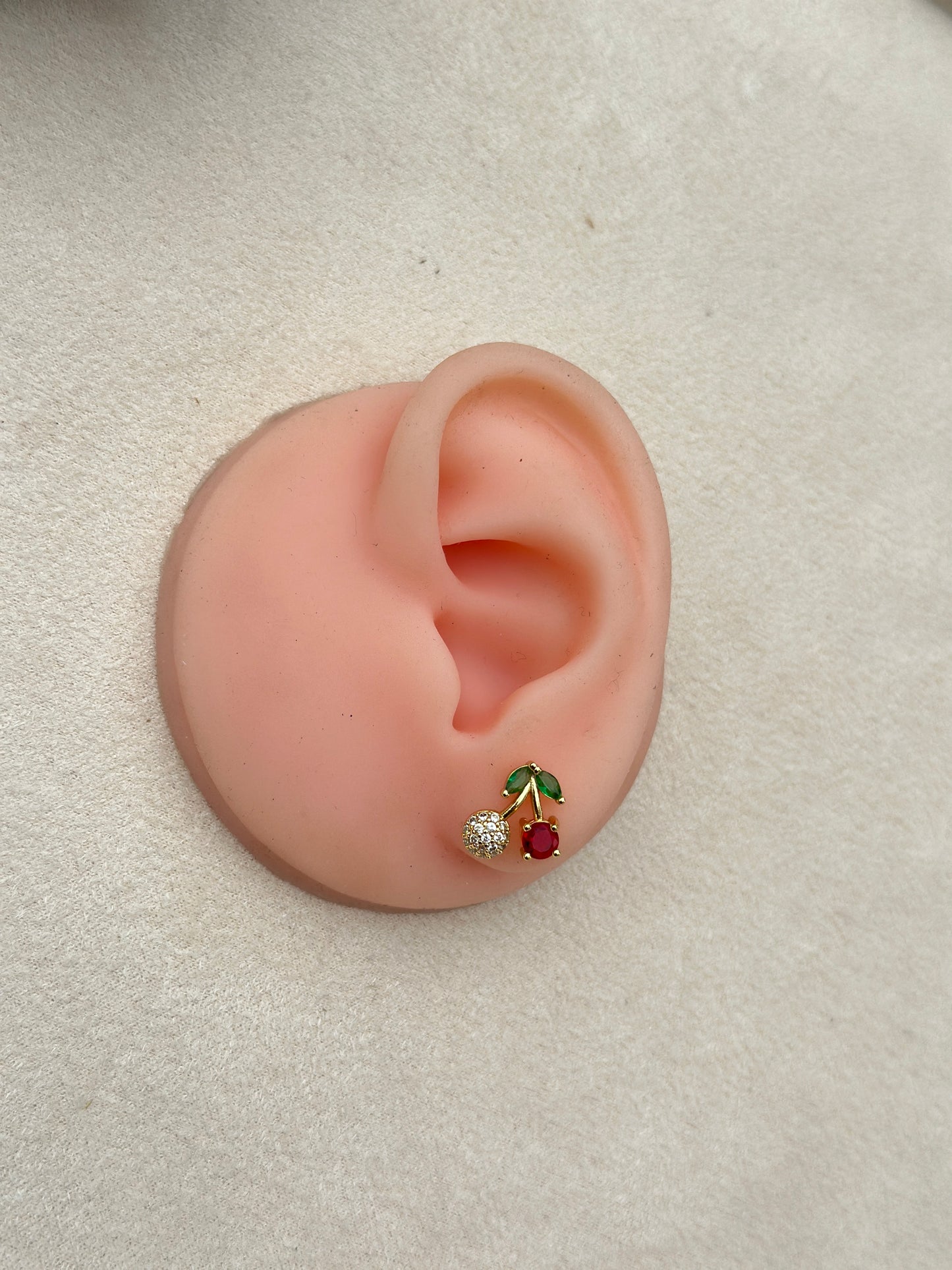 Cherry CZ Stud Earrings