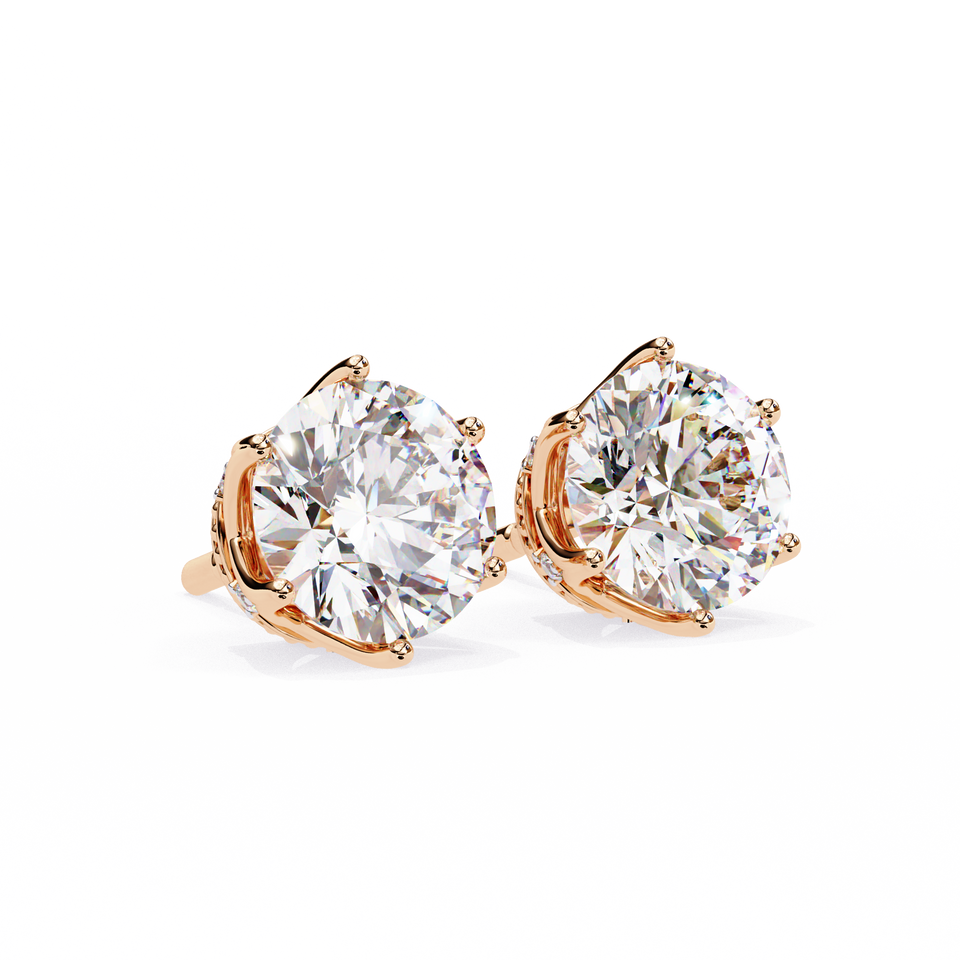 Round Solitaire Stud Earrings