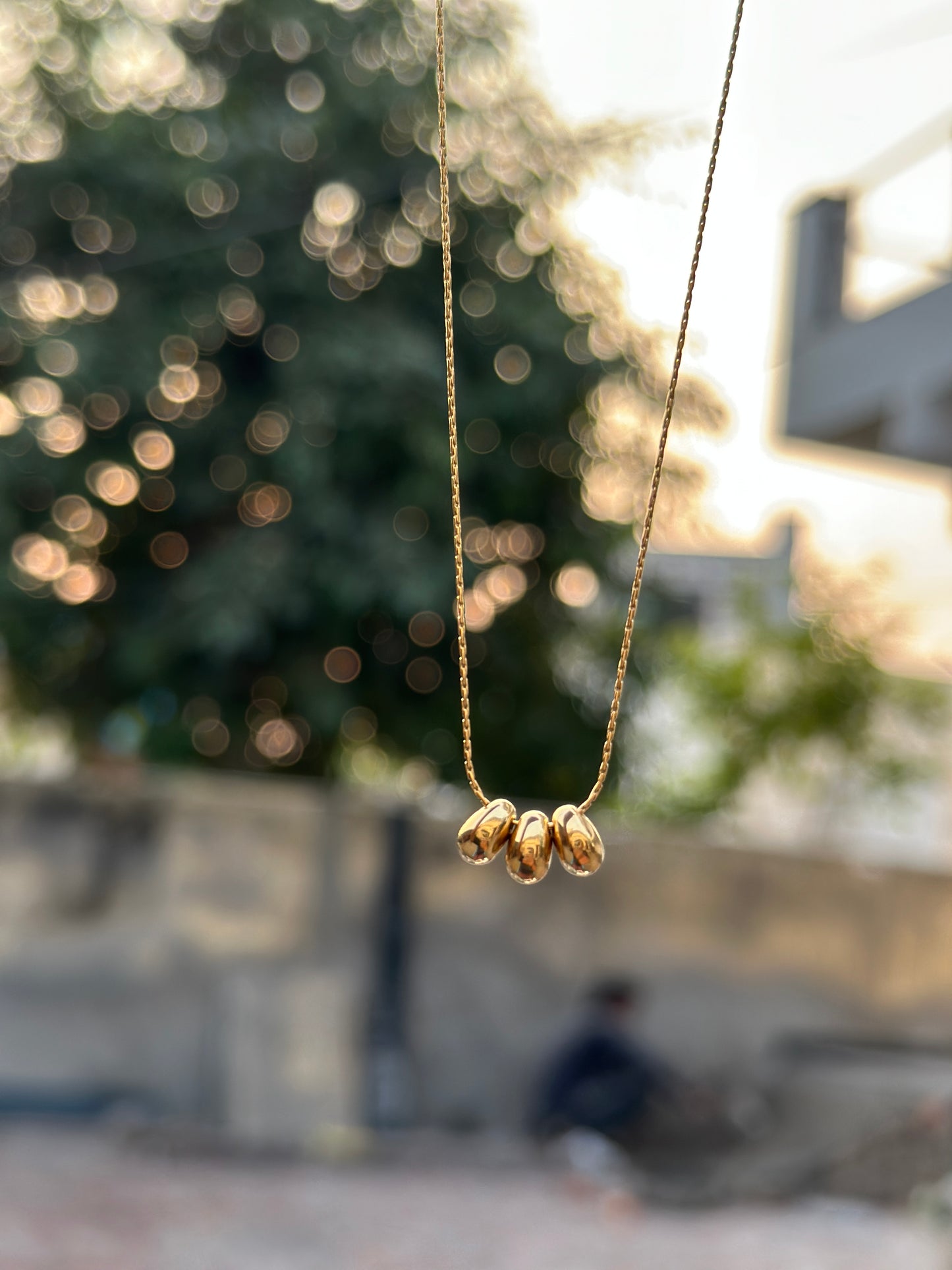 Triple Teardrop Bead Necklace