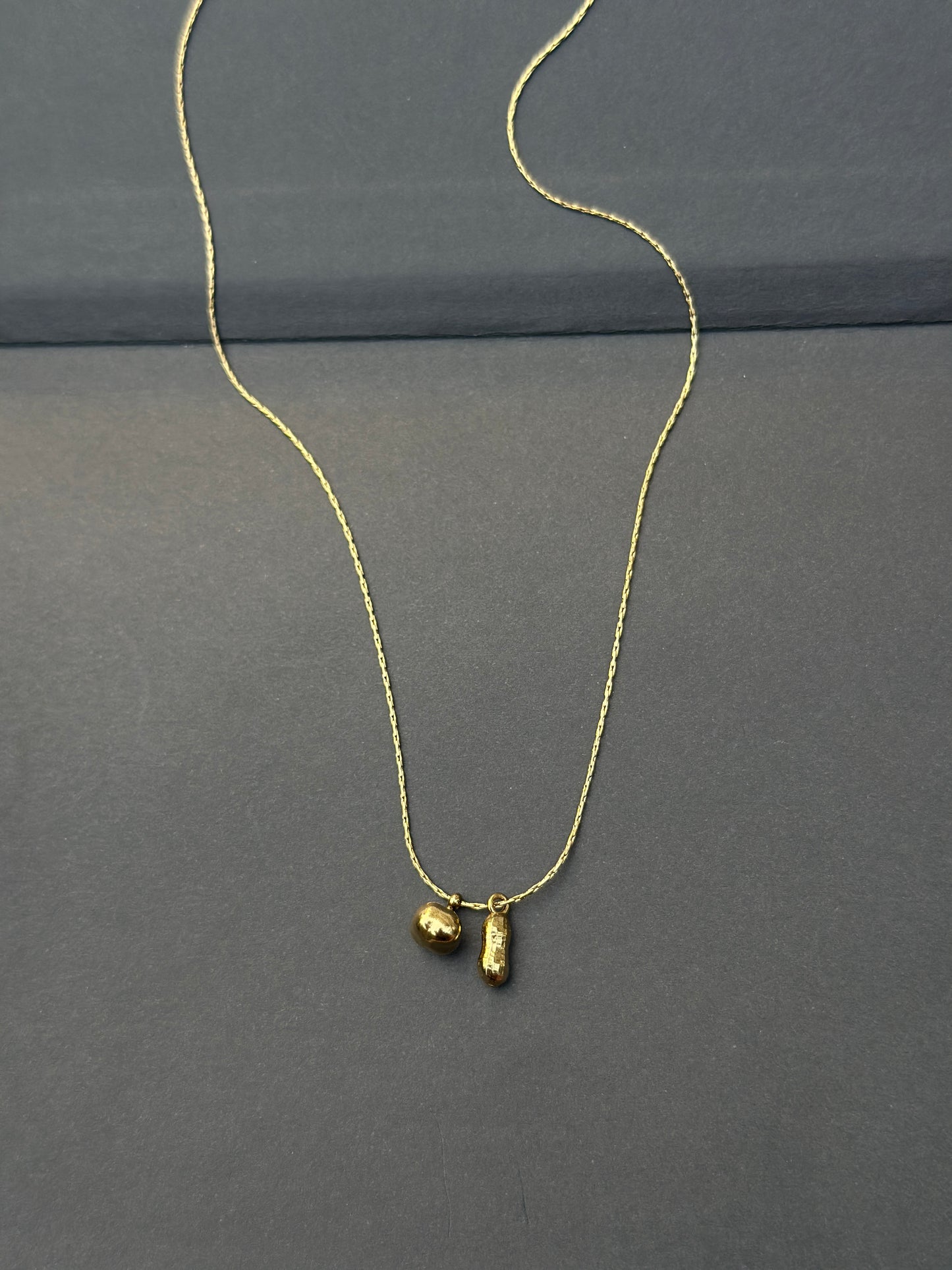 Peanut and Apple Charm Necklace
