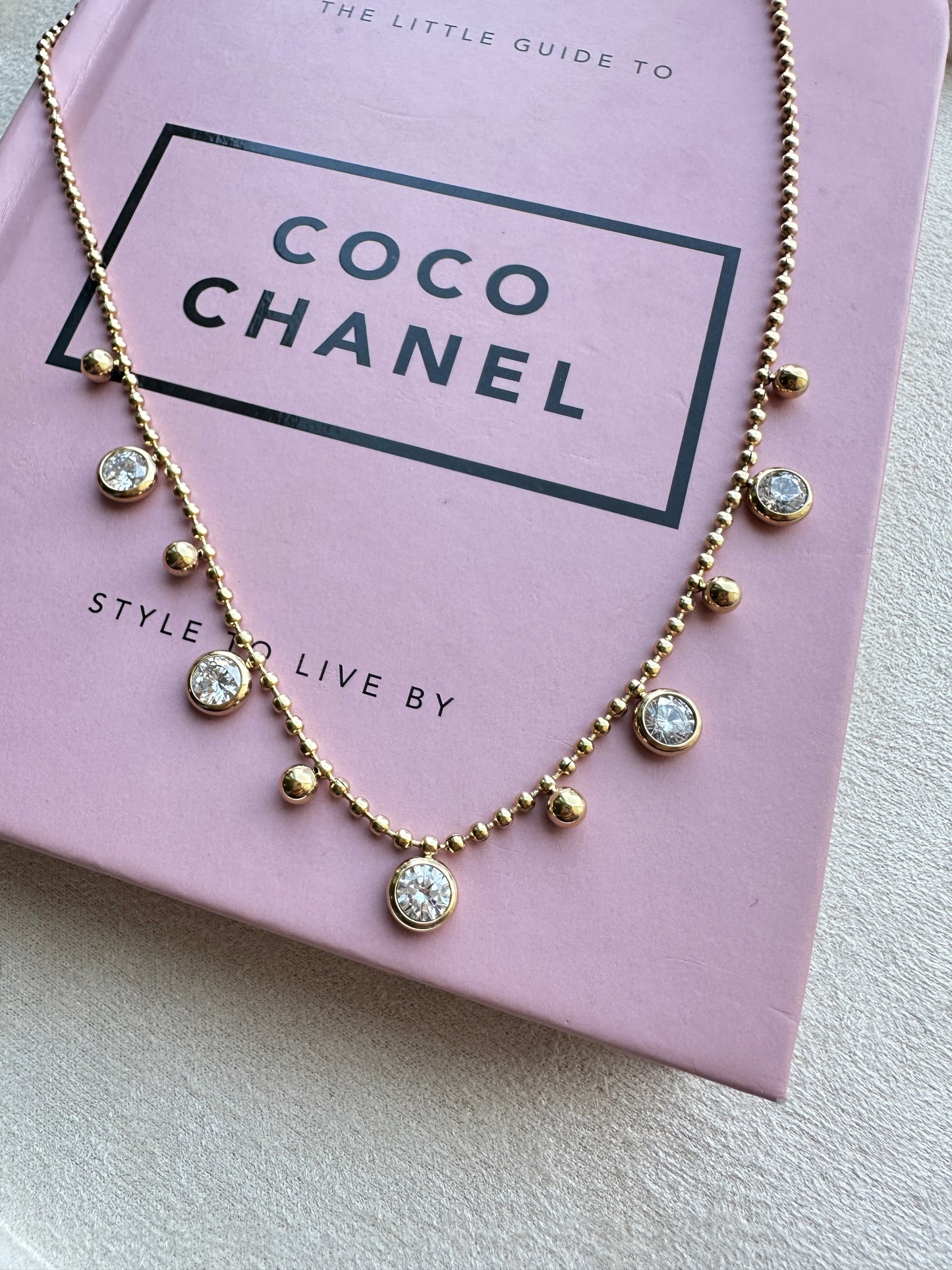 Floating Crystal Ball Chain Necklace