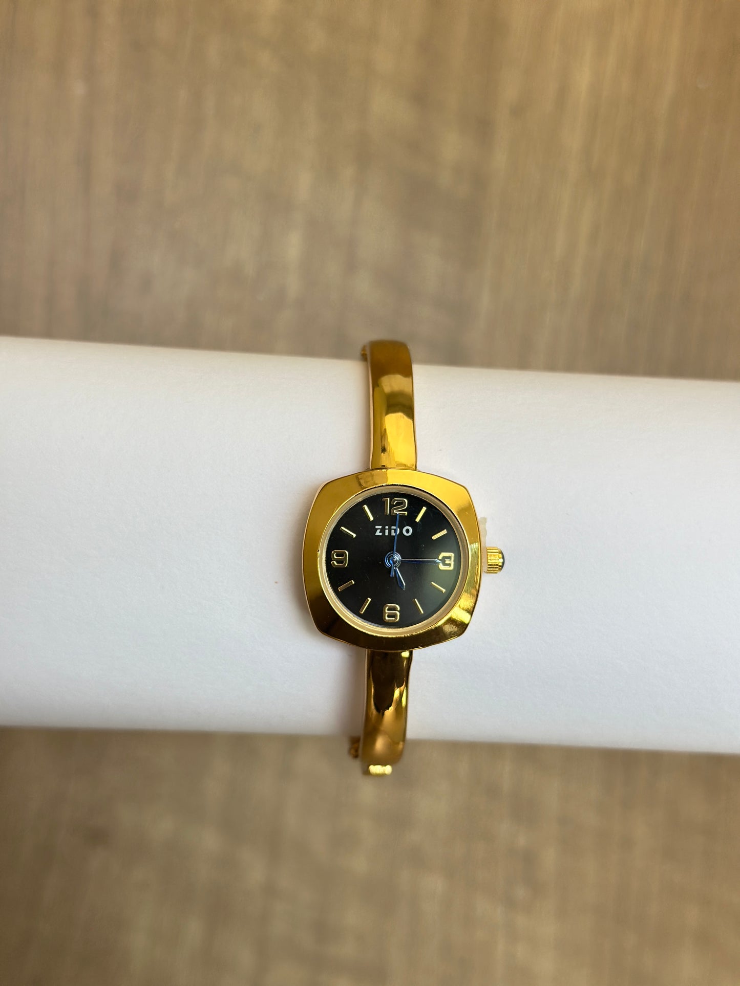 Zido Cushion Square Gold Bangle Watch