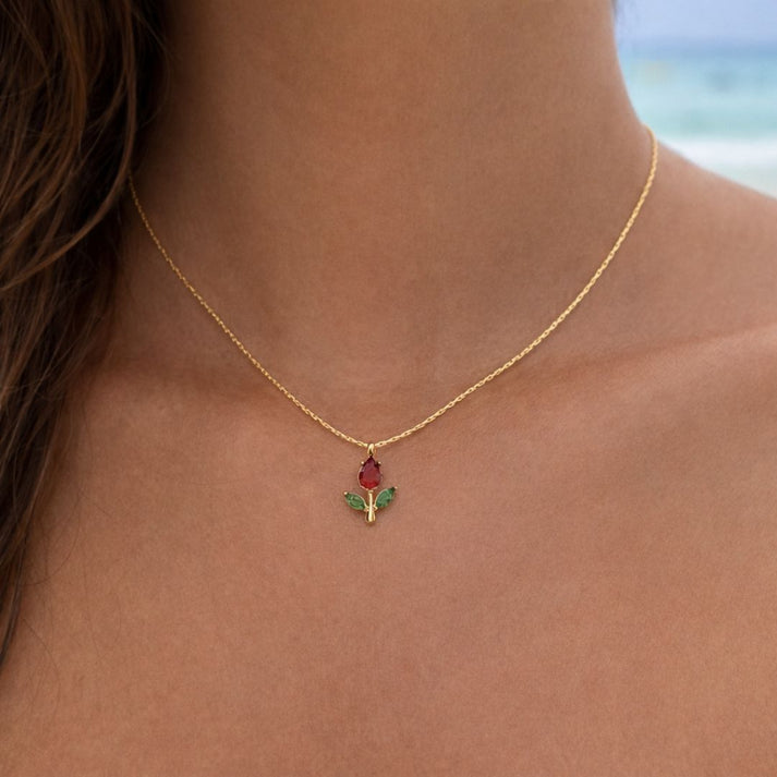 Ruby Tulip Pendant
