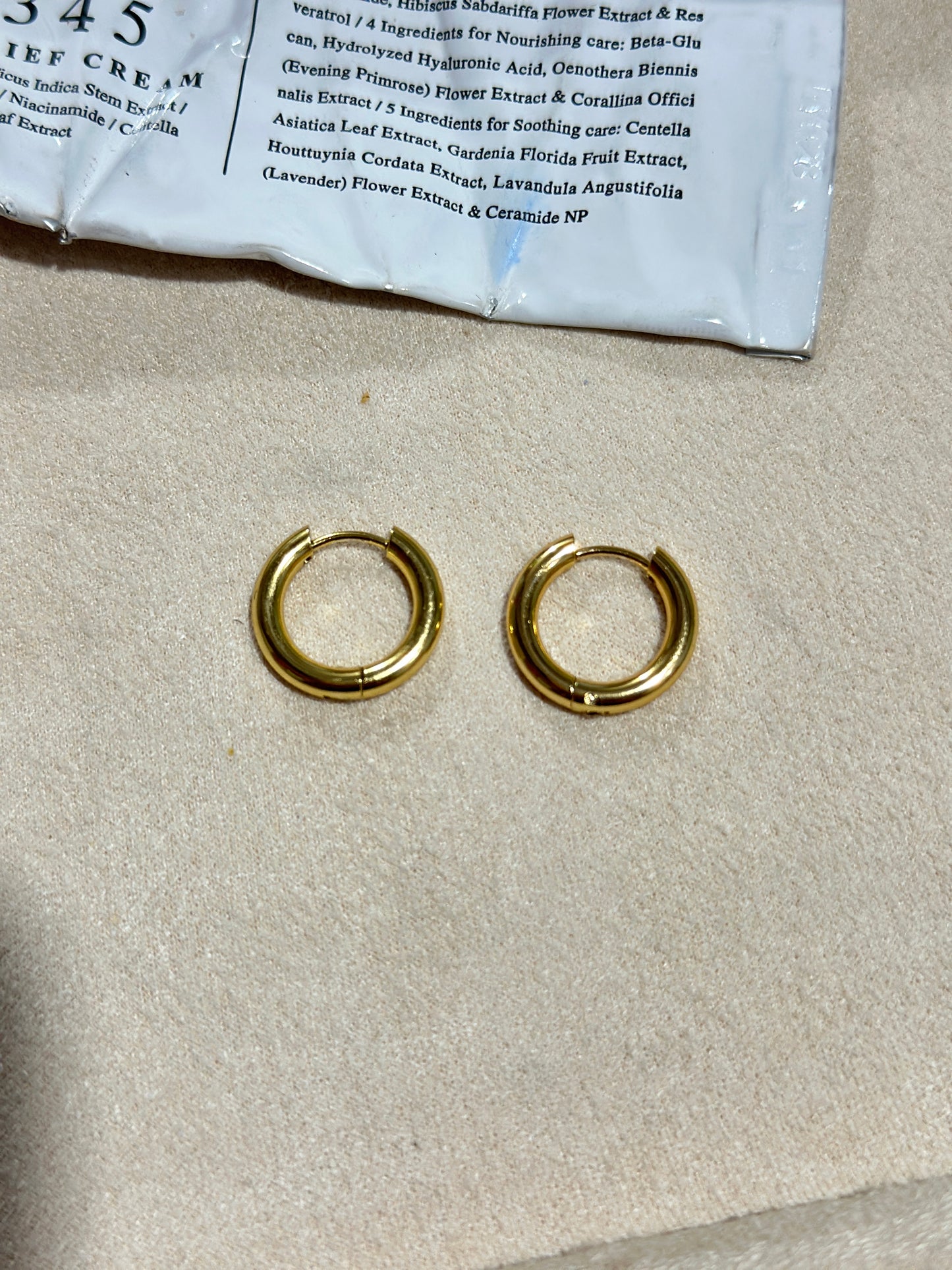 Thick Tube Gold Hoop Earrings