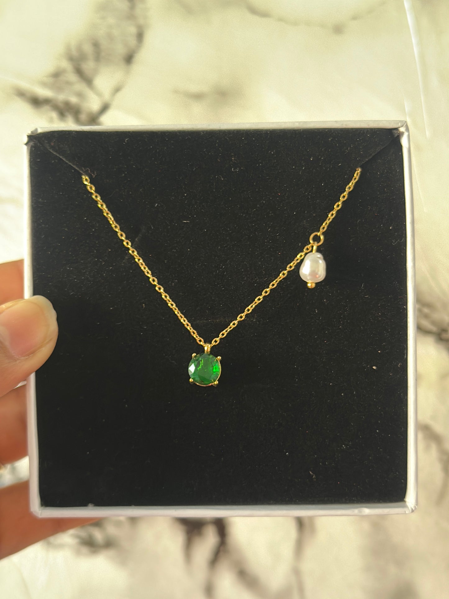 Emerald Pearl Necklace