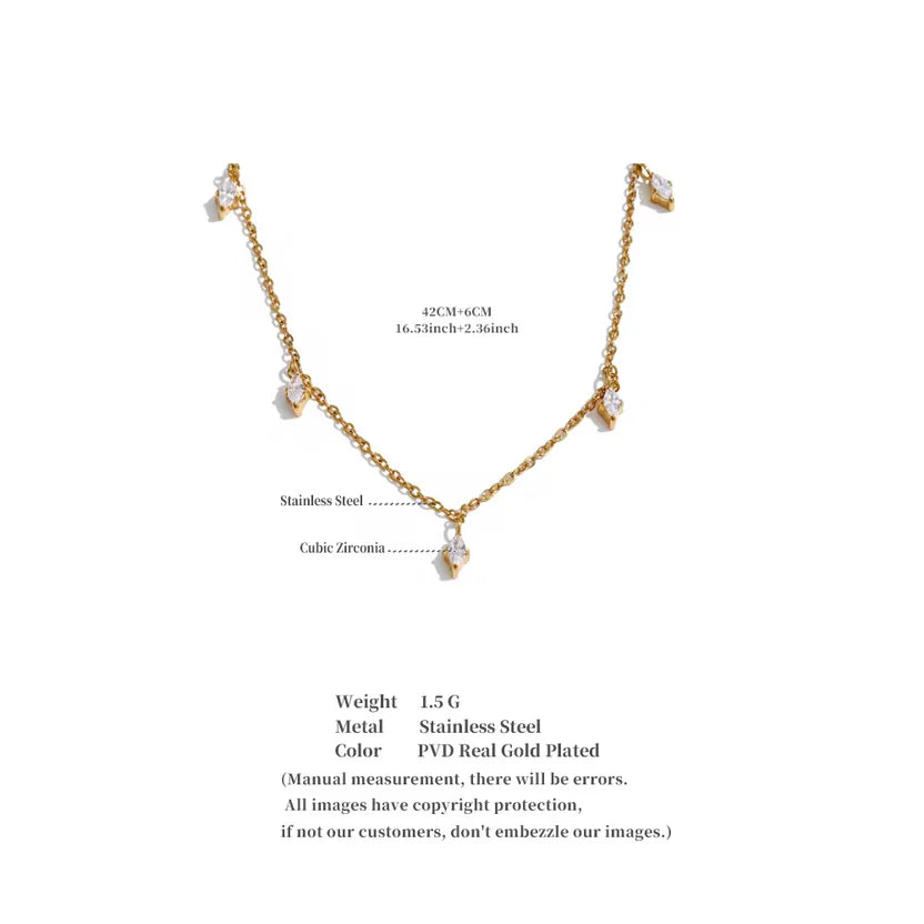 Marquise Crystal Station Necklace