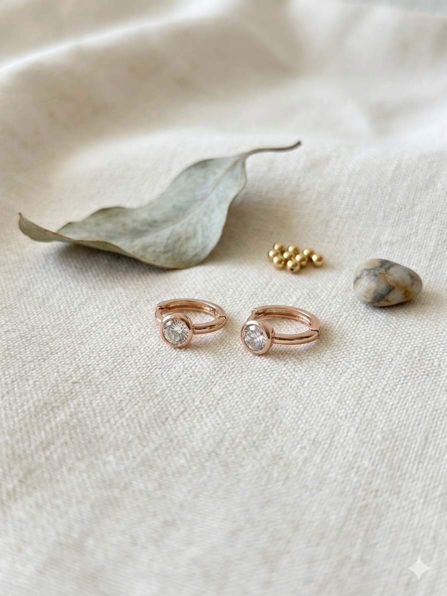 Round Crystal Hoop Earrings