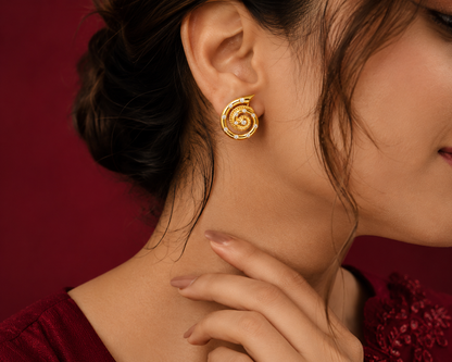 Spiral Crystal Stud Earrings