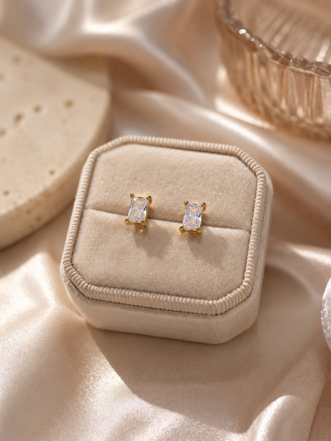 Baguette CZ Stud Earrings