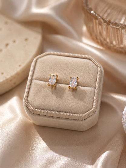 Baguette CZ Stud Earrings
