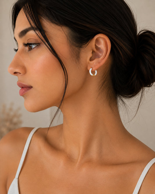 Enamel Hoop Earrings