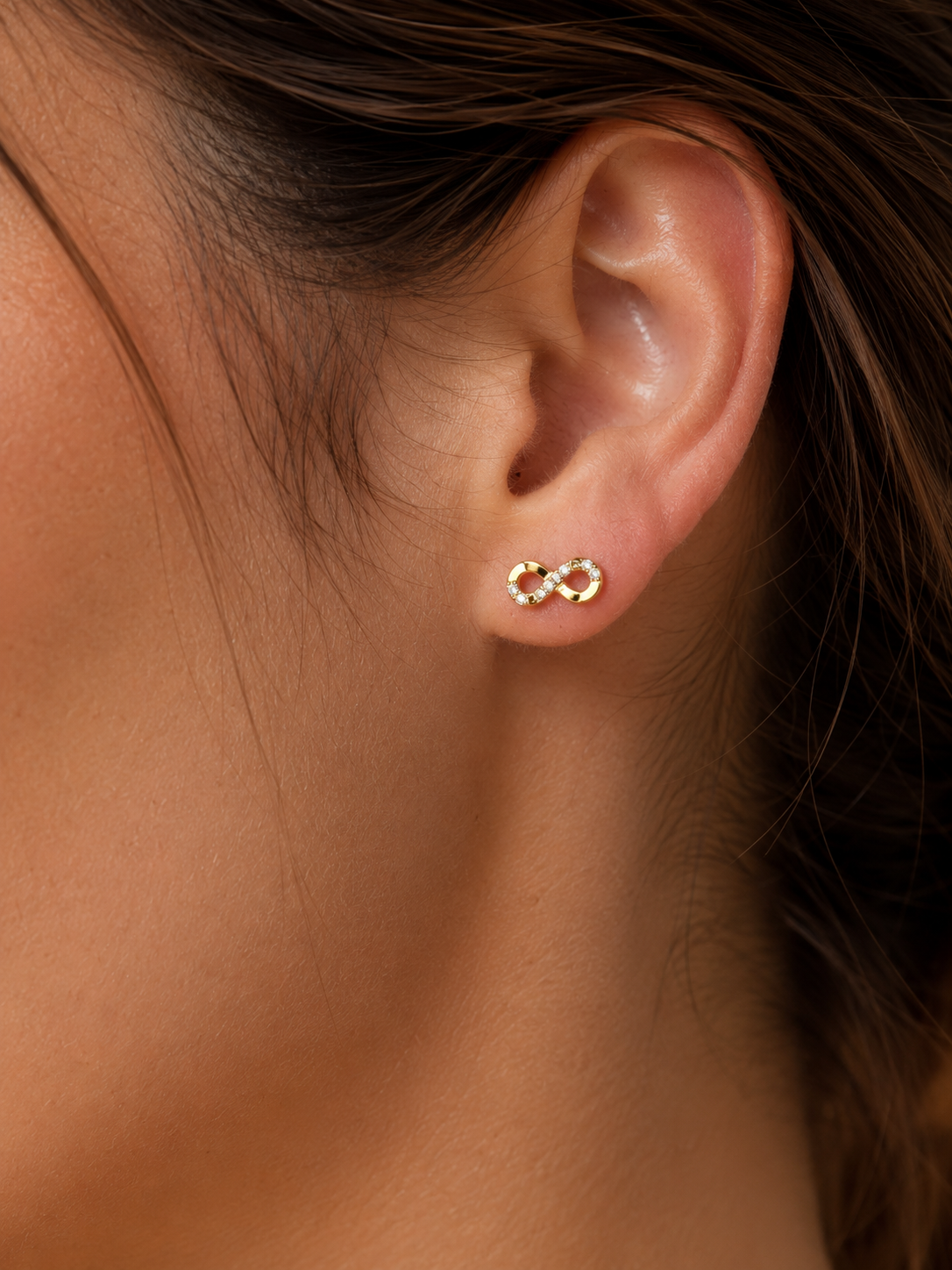 CZ Infinity Stud Earrings