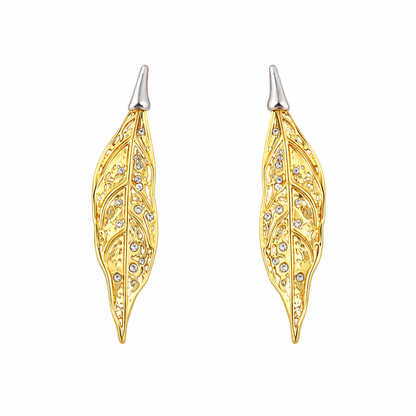 Crystal Leaf Stud Earrings