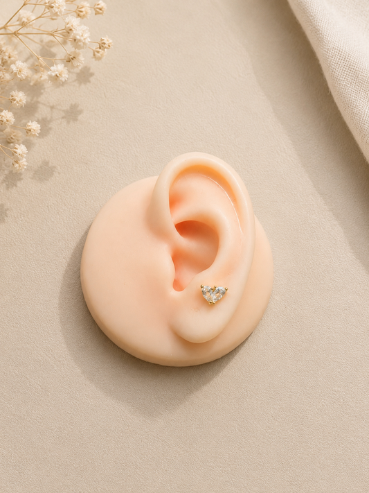 Heart Stone Helix Earrings