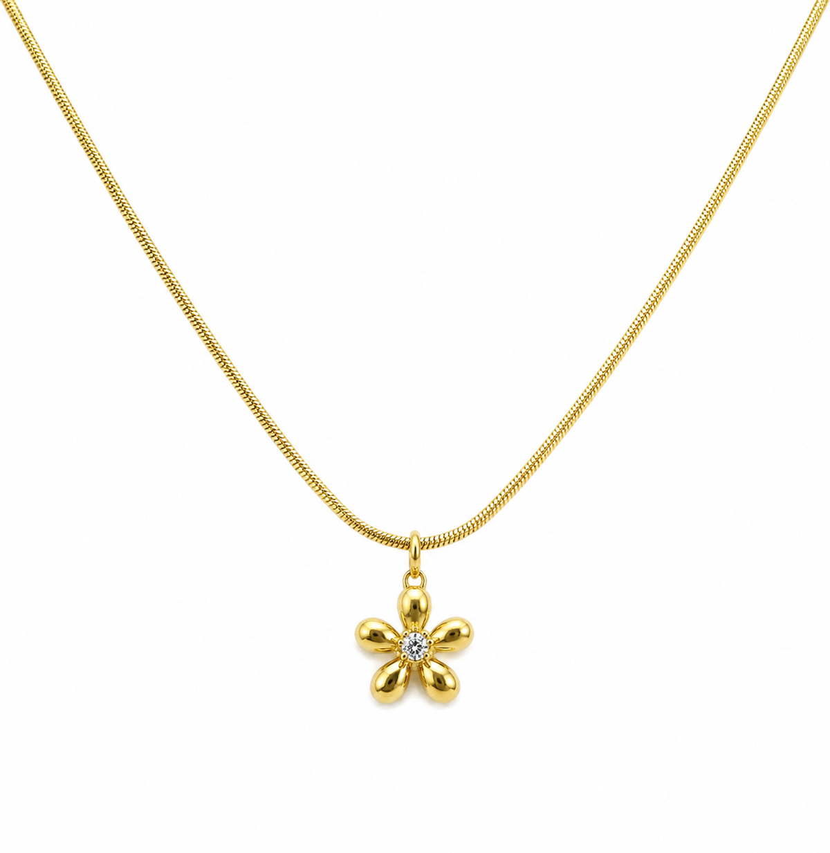 Crystal Flower Pendant Necklace