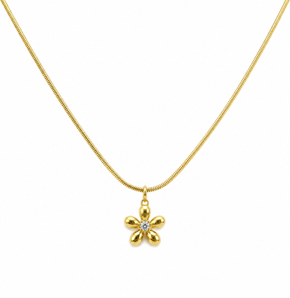 Crystal Flower Pendant Necklace