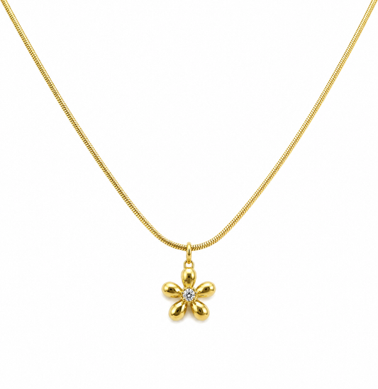 Crystal Flower Pendant Necklace