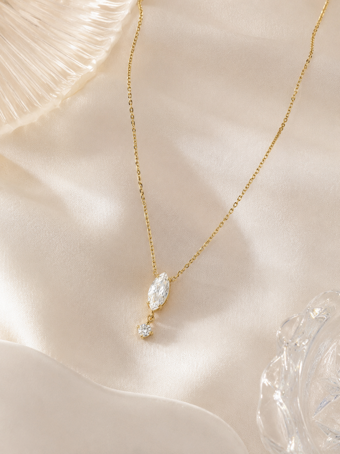 Marquise Stone Drop Necklace