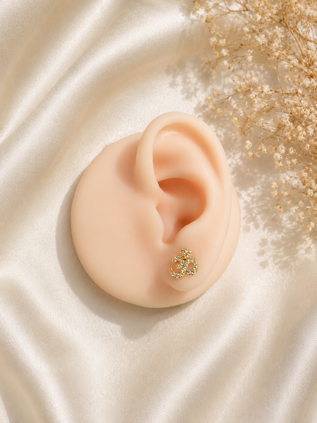 Om Stud Helix Earrings