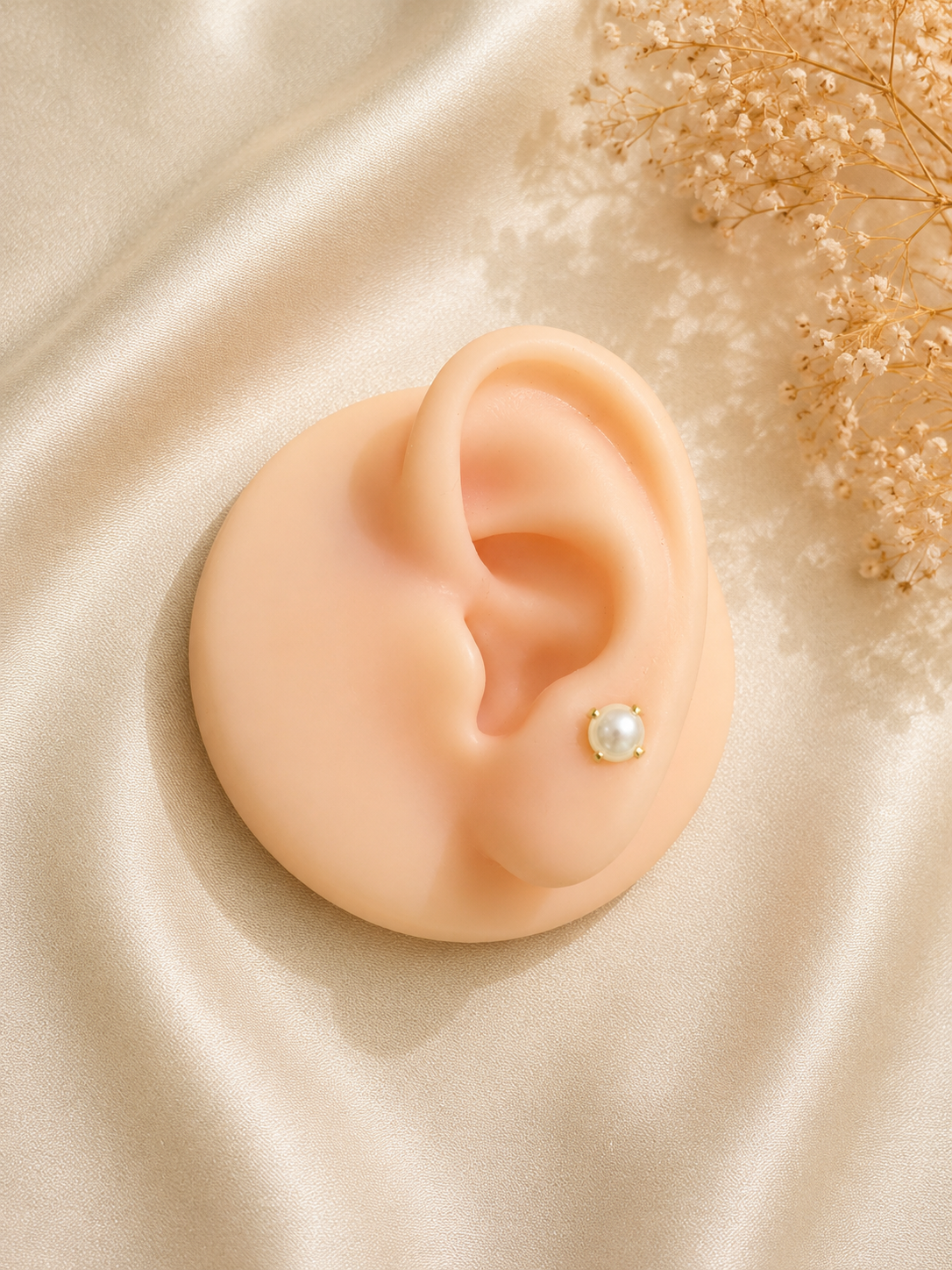 Pearl Bezel Helix Earrings