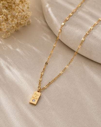 Love & Wealth Tag Pendant Necklace