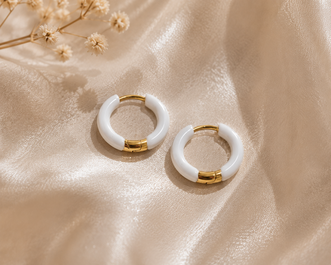 Enamel Hoop Earrings