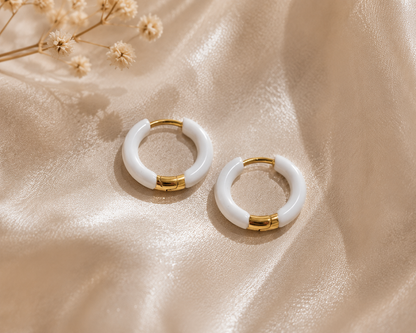 Enamel Hoop Earrings