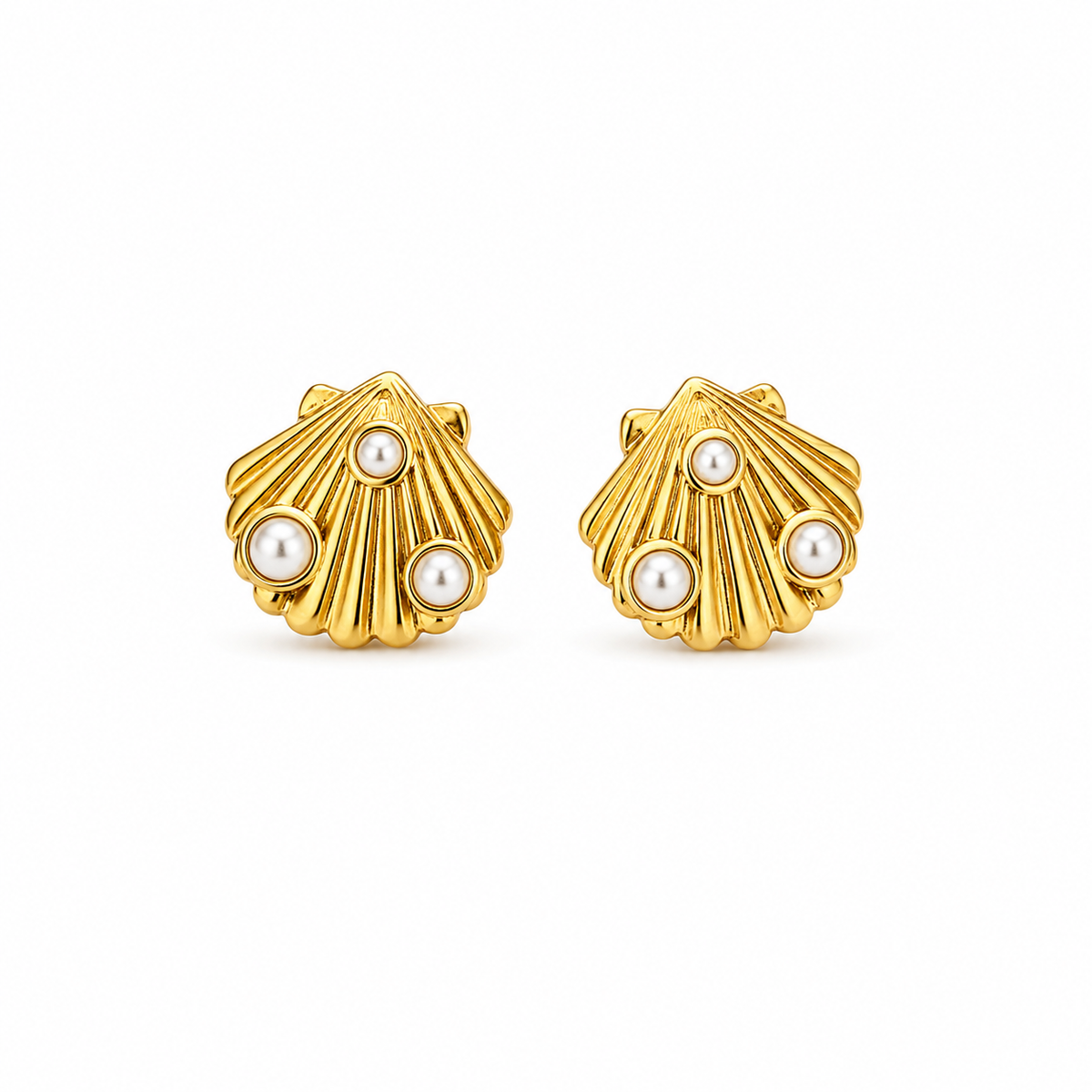 Pearl Shell Stud Earrings