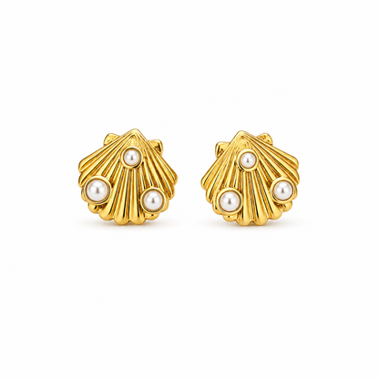 Pearl Shell Stud Earrings