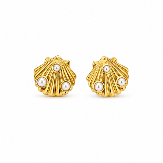 Pearl Shell Stud Earrings