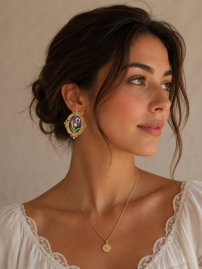 Iris Cameo Stud Earrings