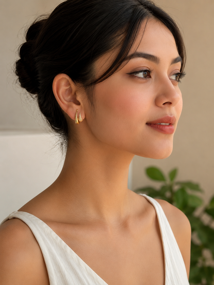 Pave Hoop Earrings