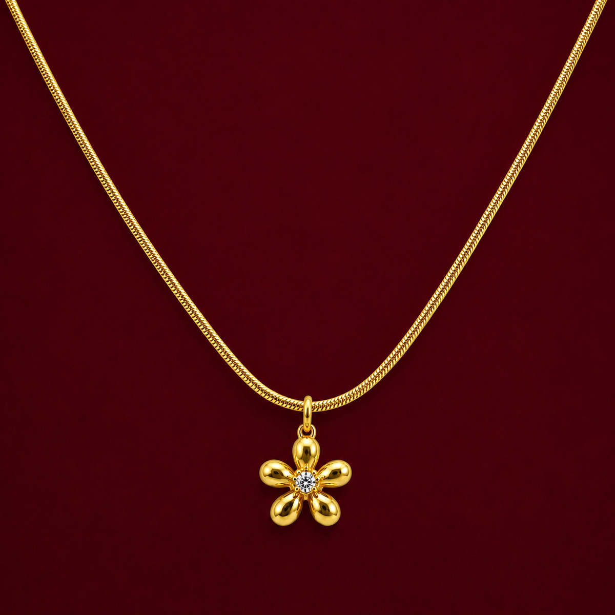 Crystal Flower Pendant Necklace