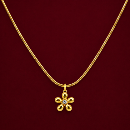 Crystal Flower Pendant Necklace
