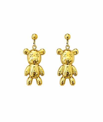 Teddy Bear Charm Drop Earrings
