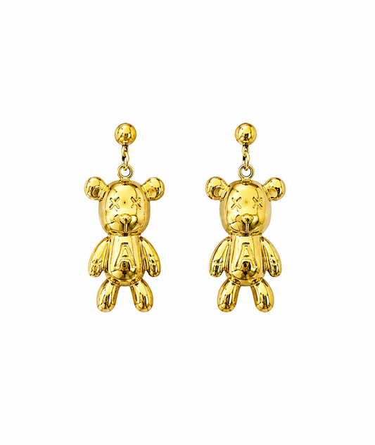 Teddy Bear Charm Drop Earrings