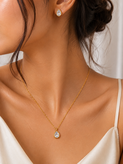 Teardrop Pendant Necklace Set