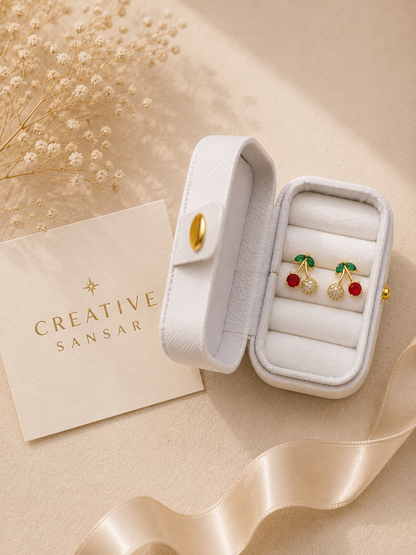 Cherry CZ Stud Earrings