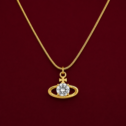 Orbit Crystal Cross Pendant Necklace