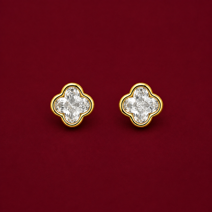 Crystal Clover Stud Earrings