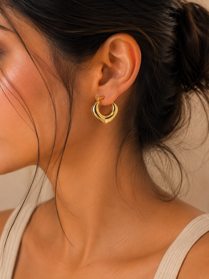 Sculptural Wave Hoop Earrings
