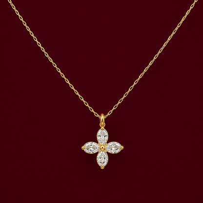 Crystal Clover Pendant Necklace