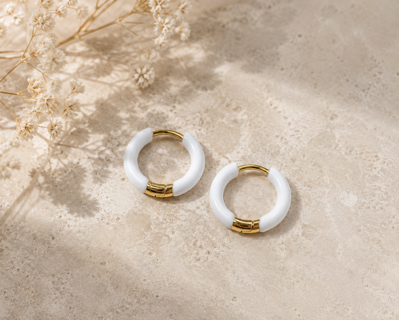 Enamel Hoop Earrings